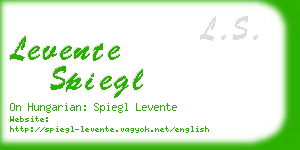 levente spiegl business card